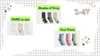 Shades of Grey 儿童有机棉袜（3 件装） | Q 代表奎因