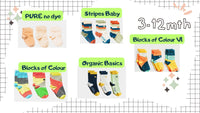 纯（无染色）婴儿和儿童袜子 - 98% 有机棉（3 件装）| Q 代表奎因