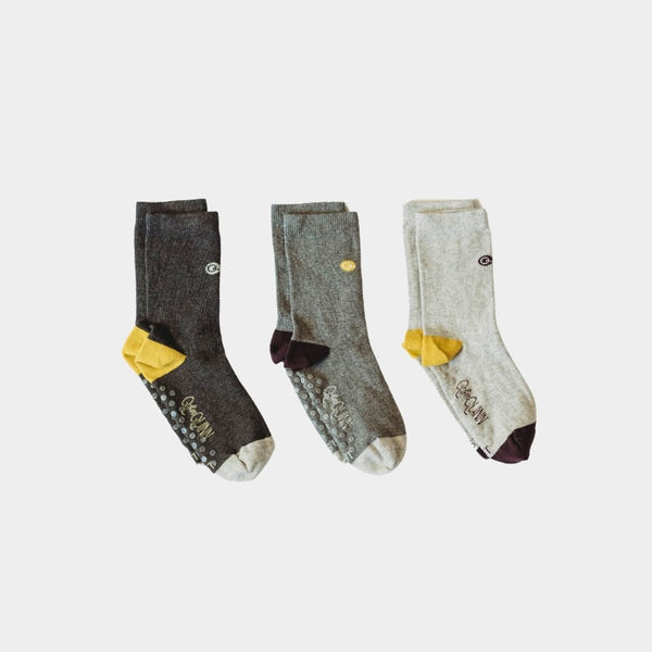 Shades of Grey Kids Organic Cotton Socks (3-pack) | Q for Quinn
