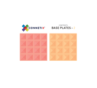 Connetix Magnetic Tiles | 2 Piece Base Plate Lemon & Peach Pack