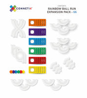 Connetix Magnetic Tiles | Rainbow 66 pc Ball Run Expansion Pack