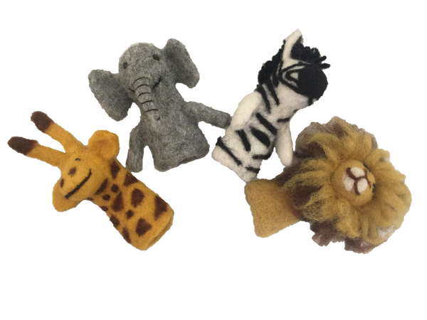 Papoose - Finger Puppets African Animal 4 pcs set