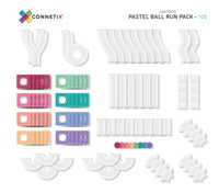 Connetix Magnetic Tiles | 106 Piece Pastel Ball Run Pack