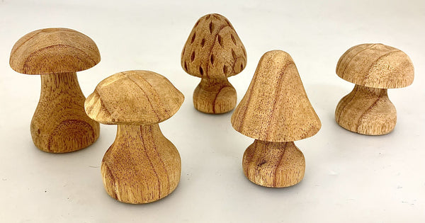 Papoose - Mushrooms Hand Carved 5pcs Default Title