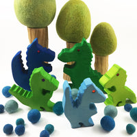 Bauspiel - 藍/綠龍-Azzurro Dragon Family 5pc