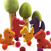 Bauspiel - Red/Purple Dragons-Rosso Dragon Family 5pc